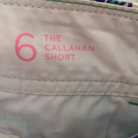 Women’s Lilly Pulitzer The Callahan Shorts Sz.6 Turquoise Blue & White Paisley - Picture 2 of 9